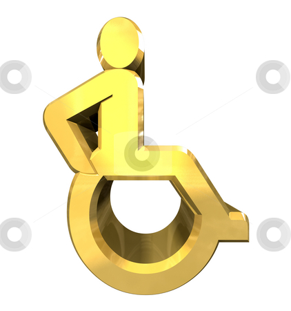 Universal wheelchair symbol in gold (3d) Universal wheelchair symbol in gold (3d) stock photo, Universal wheelchair symbol in gold (3d made) by Fabrizio Zanier