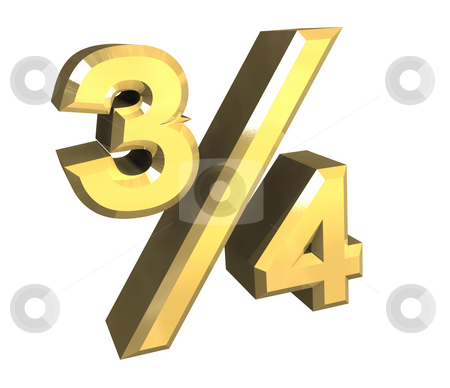 3/4 tree quarter in gold - 3D 3/4 tree quarter in gold - 3D stock photo, 3/4 tree quarter in gold - 3D made by Fabrizio Zanier