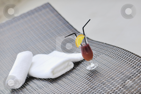 Coctail drink Coctail drink stock photo, Coctail dring with orange att sunny day on swimming pool side with white towel decoraton by Benis Arapovic
