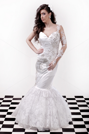 Pretty Bride Pretty Bride stock photo, Pretty bride in wedding dress isolated on a white background by Get4net