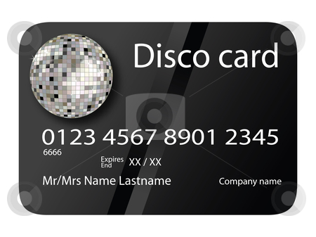 To use this stock image in your creative project, please select the size you need over to the right and click the "Add to Cart" button.
Your downloaded image will come with the Cutcaster watermark removed so don’t worry about the watermark you see on this page. Credit card disco black stock vector clipart, Credit card disco black, vector art illustration; more credit cards in my gallery by Laschon Robert Paul
