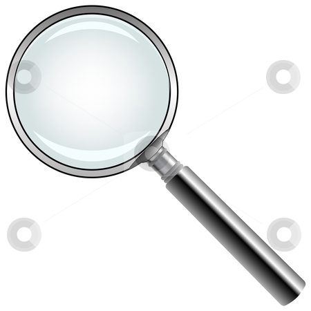 Magnifying glass against white Magnifying glass against white stock vector clipart, Magnifying glass against white background, abstract vector art illustration by Laschon Robert Paul