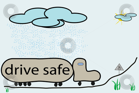 Drive safe illustration Drive safe illustration stock vector clipart, Drive safe illustration, vector art by Laschon Robert Paul