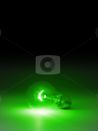 Lightbulb. Lightbulb. stock photo, Lightbulb on black background with space for text. by Oleksiy Fedorov