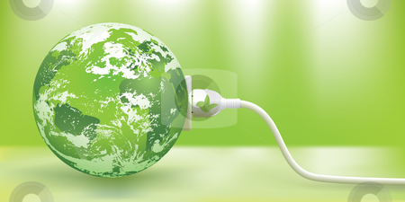 To use this stock image in your creative project, please select the size you need over to the right and click the "Add to Cart" button.
Your downloaded image will come with the Cutcaster watermark removed so don’t worry about the watermark you see on this page. Vector sustainable green energy concept stock vector clipart, Abstract green energy concept with green Earth.
The base map is from: http://www.lib.utexas.edu/maps/world_maps/world_pol_2008.pdf
The map is traced in Adobe Illustrator on August 20th 2010 using the map's outlines layer data. Clouds reference photos from NASA. http://rsd.gsfc.nasa.gov/rsd/bluemarble/BlueMarble1Kx1K.jpg by Liviu Peicu