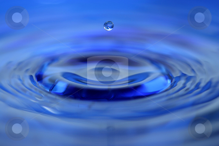 Water droplet Water droplet stock photo, A Blue water droplet falling by Jim Mills