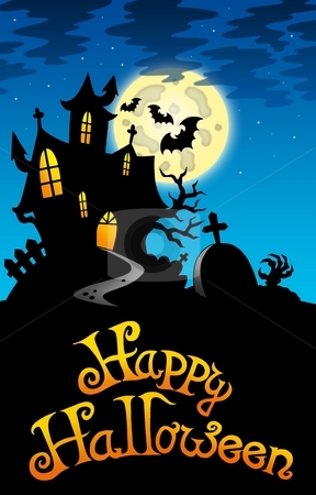 Halloween image with old mansion Halloween image with old mansion stock photo, Halloween image with old mansion - color illustration. by Klara Viskova