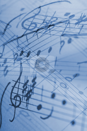Rhapsody in Blue Rhapsody in Blue stock photo, Hand-written musical notation background. by Stocksnapper