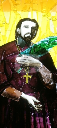 To use this stock image in your creative project, please select the size you need over to the right and click the "Add to Cart" button.
Your downloaded image will come with the Cutcaster watermark removed so don’t worry about the watermark you see on this page. Saint Marko Krizin stock photo, Stained glass with Saint Marko Krizin by Zvonimir Atletic