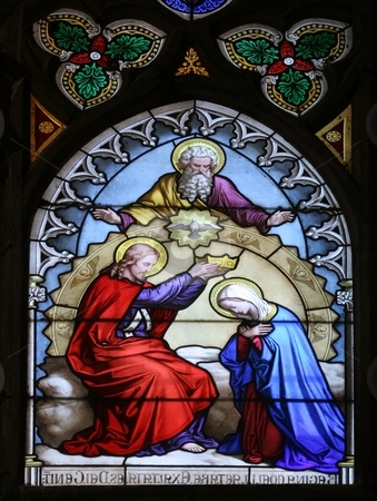 Coronation of Mary Coronation of Mary stock photo, Coronation of Mary, stained glass by Zvonimir Atletic