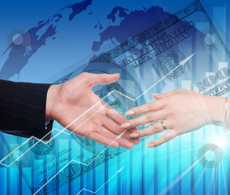 Handshake on an abstract background. Handshake on an abstract background. stock photo, Handshake on an abstract background. The symbol of a successful business. by Sergey Nivens