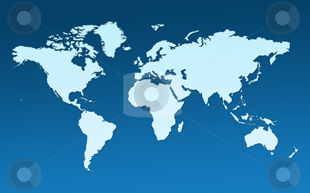 world map continents and oceans. Map of the whole world.