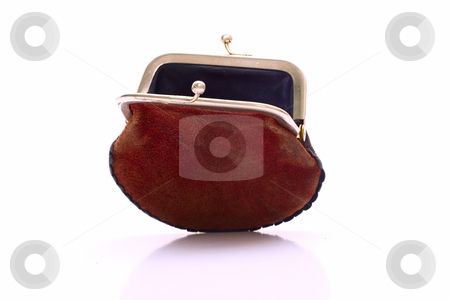 Empty purse Empty purse stock photo, Empty purse isolated on white background by Alex Varlakov