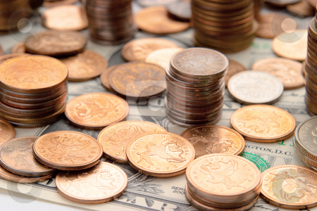 To use this stock image in your creative project, please select the size you need over to the right and click the "Add to Cart" button.
Your downloaded image will come with the Cutcaster watermark removed so don’t worry about the watermark you see on this page. Money stock photo, Piles of coins. The concept of cash, savings, finance and business by Alex Varlakov