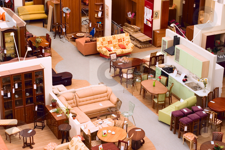 Furniture store stock photo, Furniture store: display of furniture and 