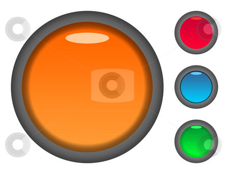 Blank colorful button icons Blank colorful button icons stock photo, Set of blank colorful circular button icons, isolated on white background. by Martin Crowdy