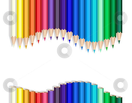 Color pencils wave Color pencils wave stock vector clipart, Color pencils making a wave over white by Laurent Renault