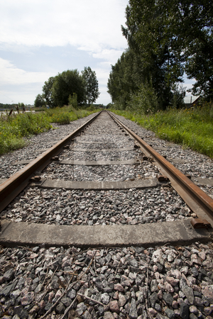Railroad Track Railroad Track stock photo, Railroad Track vanishing into the distance by Anne-Louise Quarfoth