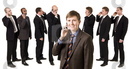 To use this stock image in your creative project, please select the size you need over to the right and click the "Add to Cart" button.
Your downloaded image will come with the Cutcaster watermark removed so don’t worry about the watermark you see on this page. Man on the phone in front of his team stock photo, Business Manager on the phone in front of his team by Anne-Louise Quarfoth