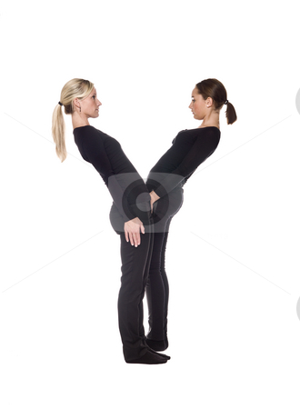 The letter 'Y' The letter 'Y' stock photo, The letter 'Y' formed by people dressed in black by Anne-Louise Quarfoth