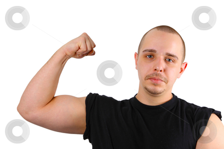 Showing Biceps stock photo, Young caucasian men shows biceps isolated on ... Showing Biceps stock photo, Young caucasian men shows biceps isolated on ...