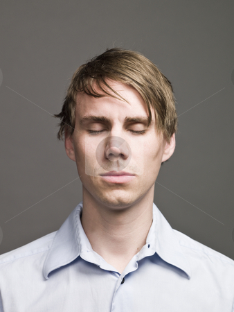 Portrait of a man with closed eyes Portrait of a man with closed eyes stock photo, Portrait of a man with closed eyes by Anne-Louise Quarfoth