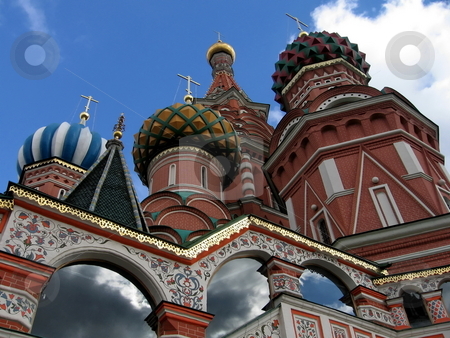 Moscow temple Moscow temple stock photo, Very beautiful temple in capital of Russia on a background of blue sky by Vladislav Chekanin