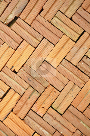 Brick floor pattern Brick floor pattern stock photo, Brick floor pattern background by Udomsak Insome
