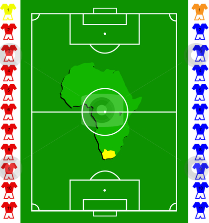To use this stock image in your creative project, please select the size you need over to the right and click the "Add to Cart" button.
Your downloaded image will come with the Cutcaster watermark removed so don’t worry about the watermark you see on this page. A soccer or football tactical vector exact scale pitch stock vector clipart, A soccer or football tactical vector exact scale pitch with amap of africa in the centre by Mike Price