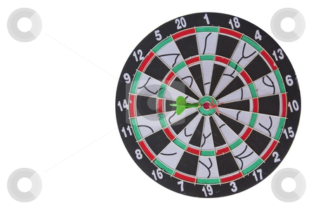 Dart Board on Isolated White Background Dart Board on Isolated White Background stock photo, Dart Board on Isolated White Background by Udomsak Insome