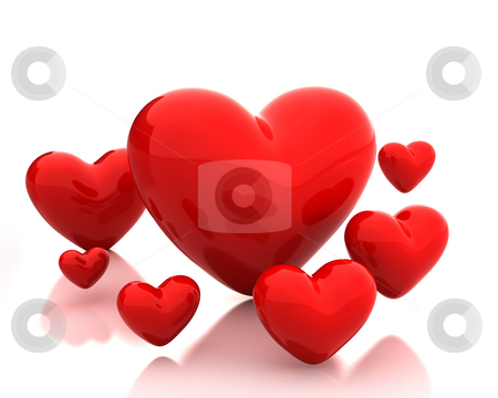 Few red hearts Few red hearts stock photo, Few red hearts isolated on white background by Zelfit