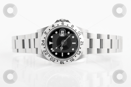 Luxury watch Luxury watch stock photo, Front view of luxury watch, silver and black by Victor Oancea