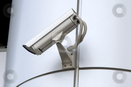 To use this stock image in your creative project, please select the size you need over to the right and click the "Add to Cart" button.
Your downloaded image will come with the Cutcaster watermark removed so don’t worry about the watermark you see on this page. Surveillance camera stock photo, Detail of surveillance camera mounted on metal facade by Victor Oancea