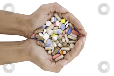 Pills in hands Pills in hands stock photo, Pills in hands isolated on white background by Victor Oancea