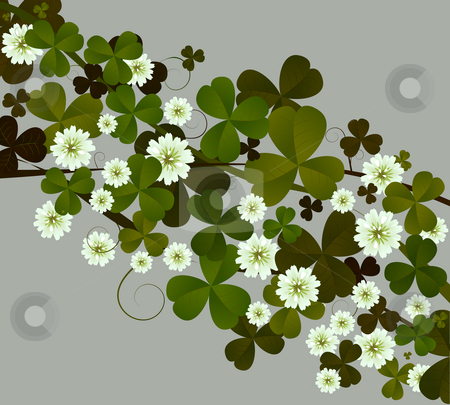 To use this stock image in your creative project, please select the size you need over to the right and click the "Add to Cart" button.
Your downloaded image will come with the Cutcaster watermark removed so don’t worry about the watermark you see on this page. Clover stock photo, Background illustration with clover leaves and flowers by Richard Laschon