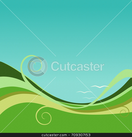 Earth and Sky Abstract Background Earth and Sky Abstract Background stock photo, An earth and sky abstract background. Green, blue and with birds! by Daniel Wiedemann