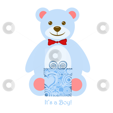 To use this stock image in your creative project, please select the size you need over to the right and click the "Add to Cart" button.
Your downloaded image will come with the Cutcaster watermark removed so don’t worry about the watermark you see on this page. It's a Boy Blue Teddy Bear with Gift stock photo, It's a Boy Blue Teddy Bear with Present Illustration by Thye Gn