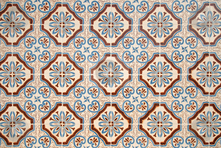 Traditional Portuguese glazed tiles Traditional Portuguese glazed tiles stock photo, Detail of Portuguese glazed tiles. by Homydesign
