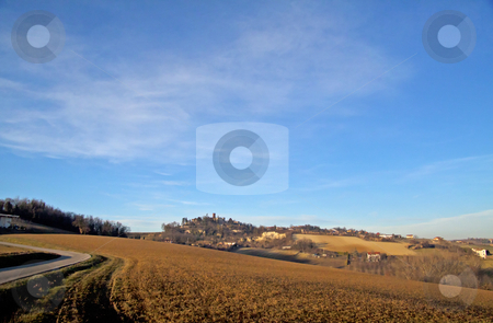 Landscape Landscape stock photo, Landscape of a hill under a blue sky by Fabio Alcini