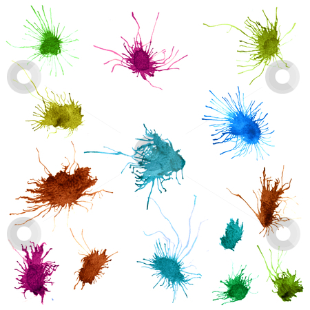 To use this stock image in your creative project, please select the size you need over to the right and click the "Add to Cart" button.
Your downloaded image will come with the Cutcaster watermark removed so don’t worry about the watermark you see on this page. Ink splashes stock photo, Colorful bright ink splashes on white background. by Homydesign