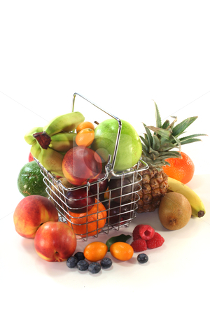 Fruit Mix in the Shopping basket Fruit Mix in the Shopping basket stock photo, Mix of native and exotic fruits in a Shopping basket by Marén Wischnewski