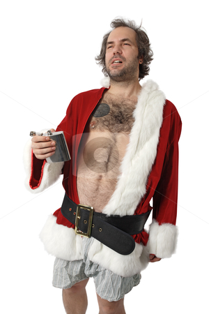 To use this stock image in your creative project, please select the size you need over to the right and click the "Add to Cart" button.
Your downloaded image will come with the Cutcaster watermark removed so don’t worry about the watermark you see on this page. Bad Santa Claus stock photo, A drunk Santa Claus with flask, no pants and full of bad attitude.
by © Ron Sumners