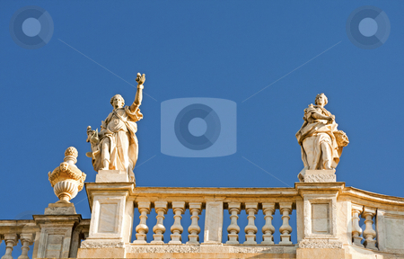 To use this stock image in your creative project, please select the size you need over to the right and click the "Add to Cart" button.
Your downloaded image will come with the Cutcaster watermark removed so don’t worry about the watermark you see on this page. Statues stock photo, Two great statues at the side of a balaustrade by Fabio Alcini