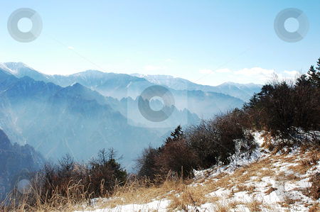 Landscape in the mountains Landscape in the mountains stock photo, Landscape on the top of mountains in winter by John Young