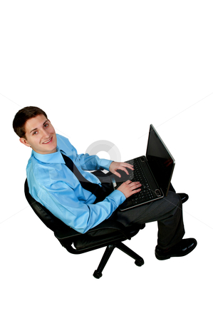 To use this stock image in your creative project, please select the size you need over to the right and click the "Add to Cart" button.
Your downloaded image will come with the Cutcaster watermark removed so don’t worry about the watermark you see on this page. Man Using Computer stock photo, A middle aged man using a computer by Robert Byron