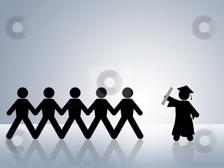 To use this stock image in your creative project, please select the size you need over to the right and click the "Add to Cart" button.
Your downloaded image will come with the Cutcaster watermark removed so don’t worry about the watermark you see on this page. Graduate stock photo, paper chain graduate holing diploma after successful study at college or university graduation certificate by Dirk Ercken
