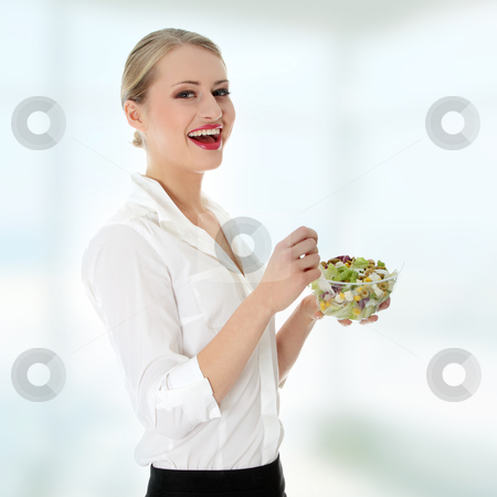 To use this stock image in your creative project, please select the size you need over to the right and click the "Add to Cart" button.
Your downloaded image will come with the Cutcaster watermark removed so don’t worry about the watermark you see on this page. Businesswoman eating salad stock photo, Young businesswoman eating salad by Piotr_Marcinski