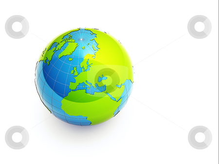 3d green earth 3d green earth stock photo, 3d glossy earth on white background by Christophe Rolland