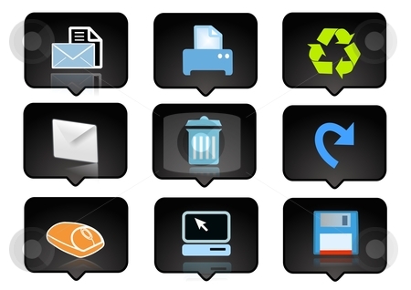 Computer icons set 4 Computer icons set 4 stock photo, computer icons set over the black background - digitaly generated by Stelian Ion