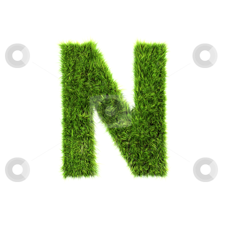 3d grass letter isolated on white background - N 3d grass letter isolated on white background - N stock photo, 3d grass letter isolated on white background - N by Christophe Rolland